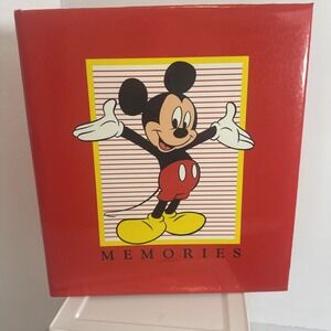 Vintage Mickey Disney Memories Picture Binder 3 Ring Folder Mickey Mouse Red